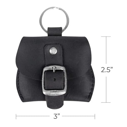 Hide & Drink, Leather Tiny Purse Keychain/Key Ring/Coin Pouch/Case/Mini Bag/Accessories, Handmade Includes 101 Year Warranty (Charcoal Black) - color: Charcoal Black