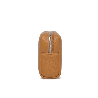 Makeup Bag for Purse Travel Cosmetic Bag (PU Ochre) - color: Ochre