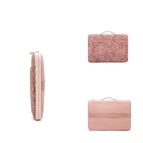 Kinmac Embossed PU Leather 360° Heavy Duty Protective Laptop Sleeve with Poacket (Pink Flower, 16 inch-16.2 inch) - color: Pink Flower, size: 16 inch-16.2 inch
