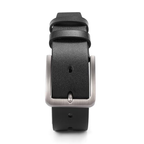 GOIACII Leather Belt for Men with Gift Box - color: A01 Black, size: 34" to 38" Waist Adjustable