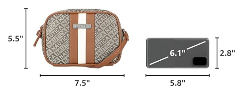 Nautica Women's Candid Camera Adjustable Crossbody Bag - color: Khaki (Lakeside Jacquard), size: One Size
