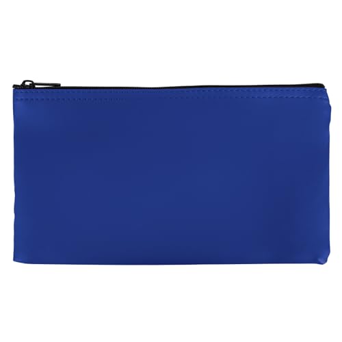 Royal Blue Expanded Vinyl Reusable Deposit Bag 11Wx 6H with Heavy Duty Zipper for Cash Checks and Documents - color: Royal Blue, size: 11" W x 6" H