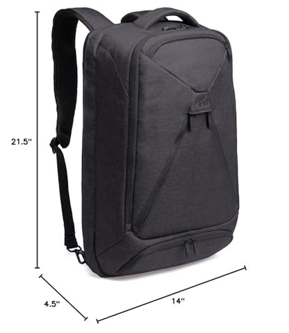 Knack Series 1 Laptop Backpack Fits up to 17 Inch - Knack Bags Carry-On Backpack, TSA Approved, Expandable Travel Backpacks With 4 Day Outfit Capacity (Stealth Black, Large) - color: Black, size: Large