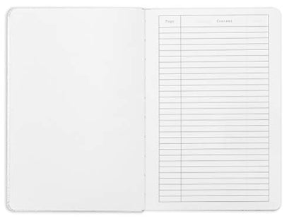 Premium Hard Cover Notebook Journal, Medium Size, A5 5.8" x 8.3", 186 Numbered Pages, Gusseted Pocket, Ribbon Bookmark, Extra Thick Ink-Proof Paper 120gsm (Squared, White)