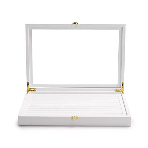 Oirlv White Jewelry Organizer Box with Acrylic Lid Ring Display Storage Case Jewelry Box for Women - color: White, size: 10 Slot