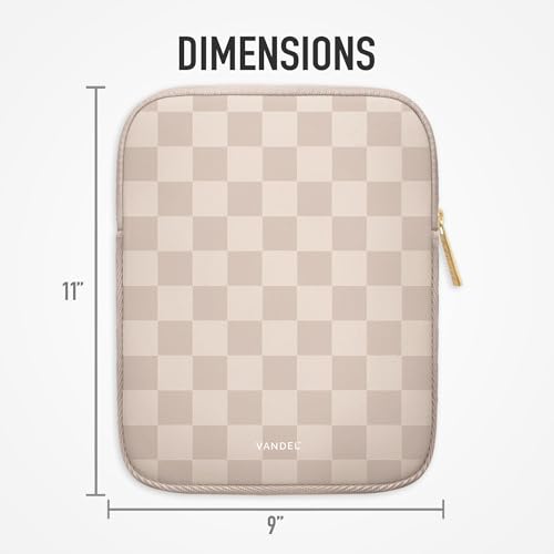 Vandel Slim & Protective Tablet Sleeve for 9-11 inch iPad A16, 11 iPad Pro | Fits al 9-11 Inch iPads + Tablets, 10.9" iPad,10.2" iPad, 10.9" iPad Air, 11 Inch Samsung Galaxy Tab A9+, Fits Magic Keyboard - color: a. Neutral Checker, size: 9-11 Inch Tablet