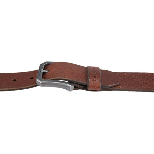 Carhartt Men's Durable Full Grain Saddle Leather Classic Belts, W/Rugged Antique Nickel Hardware - color: Red Brown, size: 32
