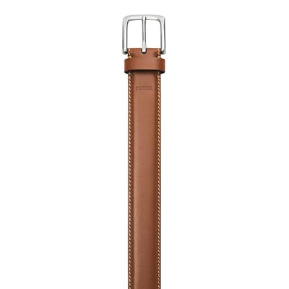 Fossil Brown Leather Belt for Men - color: Aiden Brown, size: 42