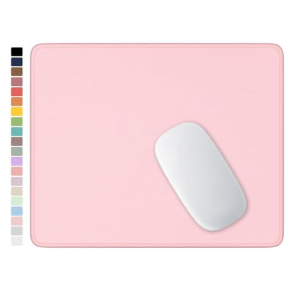 Hsurbtra Pink Mouse Pad, Premium-Textured Square Mousepad 10.2 x 8.3 Inch, Stitched Edge Anti-Slip Waterproof Rubber Pretty Cute Computer Mat for Office Gaming Laptop Women Kids - color: Pink, size: Square Mousepad (10.2" x 8.3")