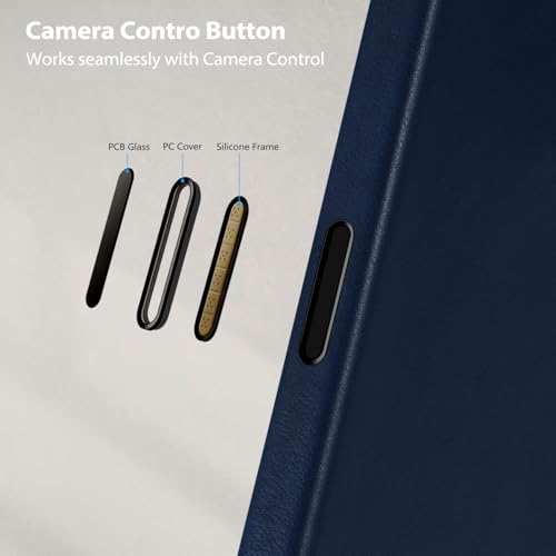 Belemay Vegetable-Tanned Leather Case for iPhone 17 Pro, Navy Blue - color: Midnight Blue, size: iPhone 17 Pro