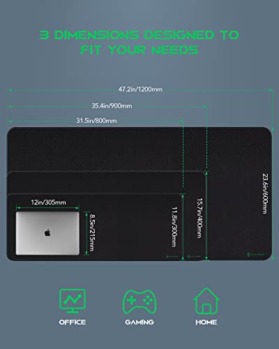 Black Shark Gaming Mouse Pad Desk Mat (35.4" × 15.8" × 0.15") Thick Extended Mousepad Non-Slip Spill-Resistant Mousepad with Special-Textured Surface, Anti-Fray Stitched Edges Desk Pad Manta P3 - size: 15.8L x 35.4W inches