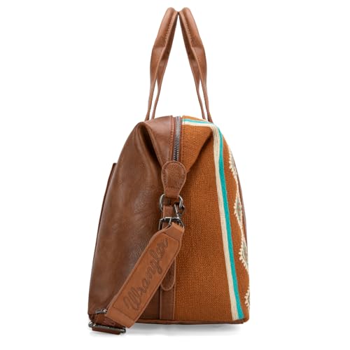 Wrangler Duffel Bag for Women Large Travel Weekender Bag Tapestry Designer Carry On Bags, Brown - color: Tapestry-Brown