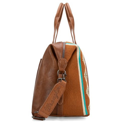 Wrangler Duffel Bag for Women Large Travel Weekender Bag Tapestry Designer Carry On Bags, Brown - color: Tapestry-Brown