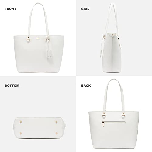 LOVEVOOK Handbags for Women Shoulder Bags Tote Satchel Hobo 3pcs Purse Set - color: White