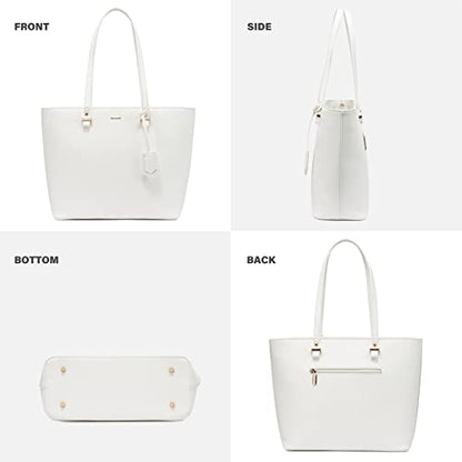 LOVEVOOK Handbags for Women Shoulder Bags Tote Satchel Hobo 3pcs Purse Set - color: White