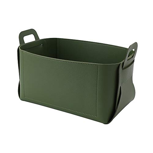 Leather Valet Tray, Jewelry & Catchall Tray, Desktop Storage Organizer, Bedside Caddy for Men - Key Wallet Watch Coin Phone Change, Candy Holder - Convenient for Travel (06 Green 1) - color: 06 Green 1