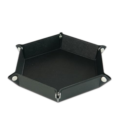 Leather Key Dish Bowl,Wallet and Key Organizer,Tray Organizer,Board Foldable Desktop Sundries Storage Tray Desktop Storage Box, Suitable for Keys, Glasses, Headphones (Black) - color: Black