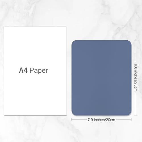 Leather Mouse Pad, Office Mouse Mat Non-Slip Rubber Base Stitched Edge Washable Waterproof Rectangular Mousepad for Office Gaming PC Laptop, 9.8" x 7.9", Gray Blue - color: Gray Blue, size: 9.8L x 7.9W inches