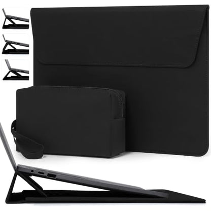 HYZUO 13.3-14 Inch Laptop Case Sleeve with Adjustable Stand, Black | for MacBook Pro 14 M5/M4/M3/M2/M1 Pro/Max A3426 A3427 2026-2021, MacBook Air/Pro 13.3, 13.8-13.5 Surface Laptop - color: Black, size: 13.3-14 Inch