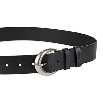 Women's Round Cut Edge Logo Loop Jean Belt - color: Black Double Loop, size: 2X