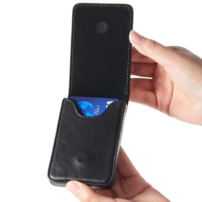 Outus 2 Pcs Business Card Holder Wallet PU,Black and Light Coffee,Classic | Magnetic Closure Wallet, Leather Pocket Case for Professionals, Protects Cards from Bending Damage, Slim for Men Women - color: Black and Light Coffee, style: Classic
