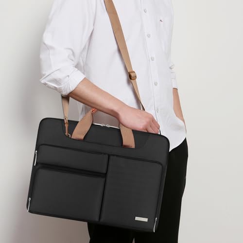 Lacdo 360° Protective Laptop Shoulder Bag, 16 inch Laptop Bag for 16 inch MacBook Pro M5 Pro/Max A3428 A3429 (2026), M4/M3/M2/M1 A3403 A3186 A2991 A2780 A2485, 15" Surface Laptop 7th Computer, Black - color: Black, size: 16 Inch New MacBook Pro