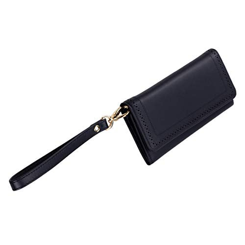 Allzedream Wristlet Strap Genuine Leather Replacement Clutch Purse Key Wrist Lanyard - color: Black
