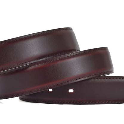 Men's Dress Belt Black Leather Belts for Jeans - color: Brown, size: 28-30 in