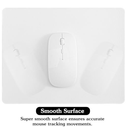 10x8-Inch White Mouse Pad - 25x20cm | Thin Mouse Mat with Non-Slip Base for Computer Gaming Laptop, Home Office Use