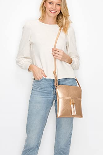 Womens Lightweight Medium Crossbody Purse with Tassel, Perfect Size Crossbody Bags for Daily Use, travel - color: Brick5