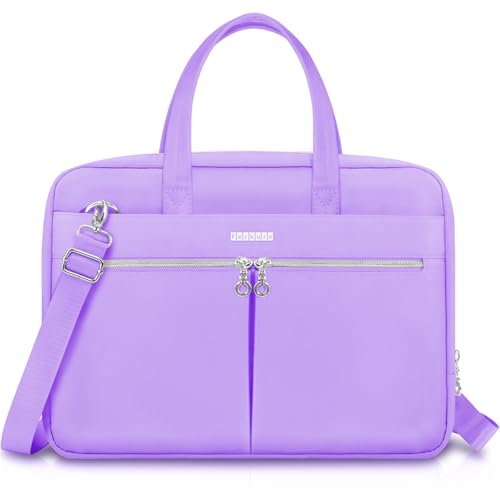 Ferkurn Laptop Bag Case Women Men Computer Bag Compatible with MacBook/HP/LG/Dell, Shoulder Strap Slim Carrying Messenger Briefcase, Purple, 17-17.3 Inch - color: Purple, size: 17-17.3 inch