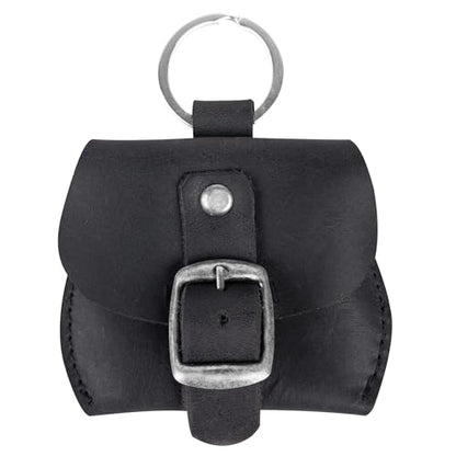 Hide & Drink, Leather Tiny Purse Keychain/Key Ring/Coin Pouch/Case/Mini Bag/Accessories, Handmade Includes 101 Year Warranty (Charcoal Black) - color: Charcoal Black