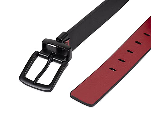 Levi's Big Kids Belt - School Friendly Casual Two-in-One Reversible Belt - color: Black/Red, size: Medium (26-28)
