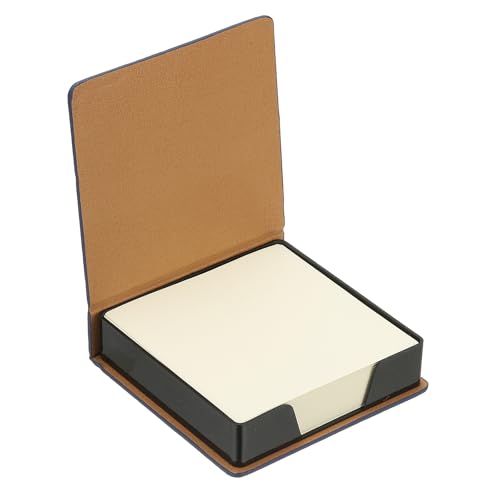 PATIKIL 140 Sheets Leather Sticky Notes Holder, 10in Post Notes Holder Storage Box Desktop Mini Square Case Business Card Holder Memo Pad Organizer for Desk Home Office Notebook, Blue - color: Blue