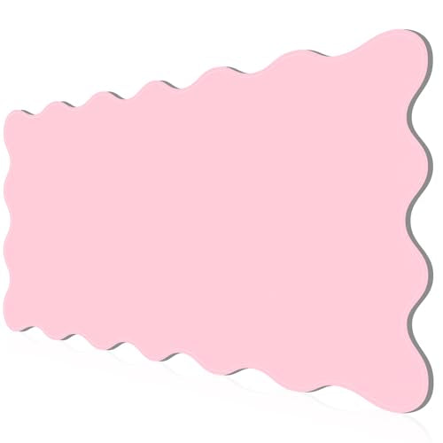 PU Leather Desk Pad, Scalloped Non-Slip Mouse Pad & Large Desk Mat Cover Stitched Edges Writing Pad for Office, Home - Waterproof, Easy to Clean, Durable Surface I 31.4"x15.7", Pink - color: Pink