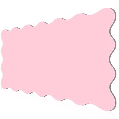 PU Leather Desk Pad, Scalloped Non-Slip Mouse Pad & Large Desk Mat Cover Stitched Edges Writing Pad for Office, Home - Waterproof, Easy to Clean, Durable Surface I 31.4"x15.7", Pink - color: Pink