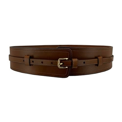 Women Wide Waistband, High and Low Waist Full Grain Leather Skinny Boho Concho Belt - color: Coffee, size: 36"(fits 34”-37”)