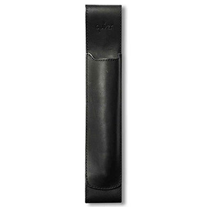 Quiver Pen Holder For Notebook, Double Pen Holder, Full Grain Leather, Elastic, Reusable, Non-Adhesive, Fits B5 Notebooks, Journals, Planners, And Tablet Cases 9.25-10.5 Inches (23.5-26.6 cm) Tall - color: Black Leather, Black Stitching