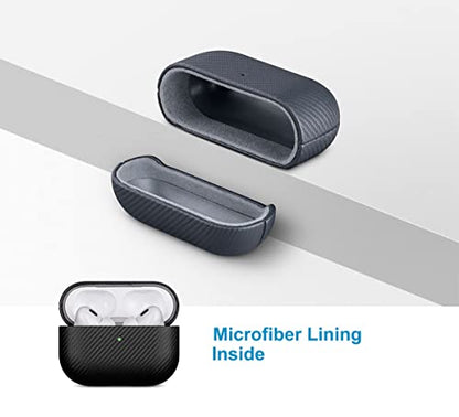 LOPIE Handmade Compatible with AirPods Pro 3rd Generation Case Cover (Not for Pro 2nd Gen), Made of Vegan Leather, Carbon Fiber Style, Protective Hard Shell Cover for AirPods Pro 3 - Black - color: [Carbon Fiber Style]-Black