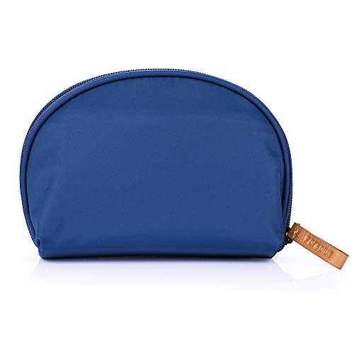 Hekyip Half Moon Cosmetic Bag, Travel Makeup Pouch, Portable Waterproof Cosmetic Pouch for Ladies Women, Small (NAVY BLUE) - color: NAVY BLUE