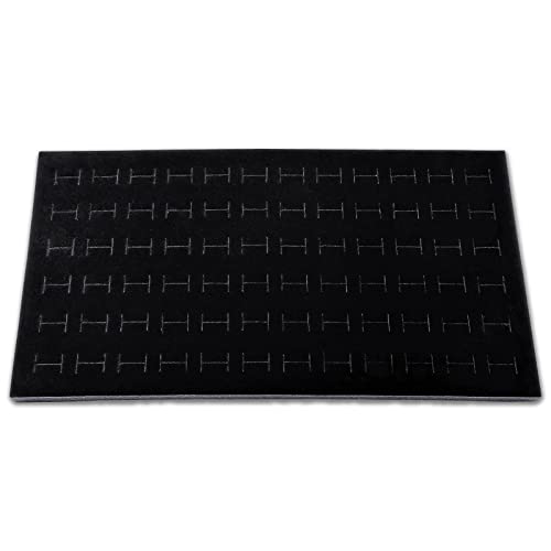 6-Pack Jewelry Display Foam Pad, Tray Insert - 72 Rings Holder Slots - Black Velvet (14x7 Full Size) by TheDisplayGuys - color: Velvet (Black), size: 72 Slots