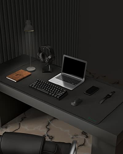 Black Shark Gaming Mouse Pad Desk Mat 47.2” x 23.6”, Oversized Large Mouse Pad, Non-Slip Mousepad, Super-Thick with Special-Textured Surface, Anti-Fray Stitched Edges, Desk Pad Manta P4 - size: 23.6L x 47.2W inches