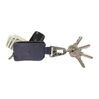 Hide & Drink, Car Key Holder Handmade from Full Grain Leather - Slate Blue - color: Slate Blue