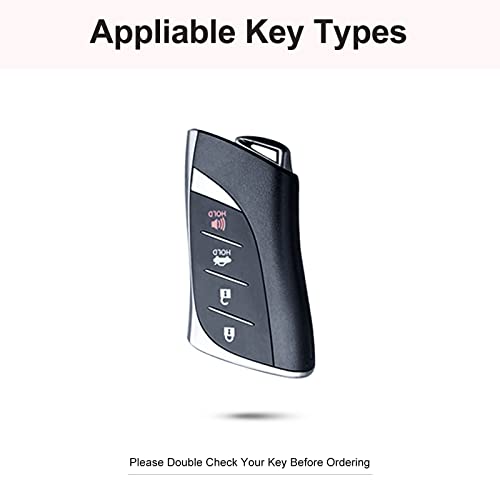 for Lexus Key Fob Cover with Keychain, Black Genuine Leather Crystal Key Case Protection Shell Compatible with Lexus ES350 ES300h UX200 LS500 LS500H LC500 LC500h Smart Key - size: for lexus B