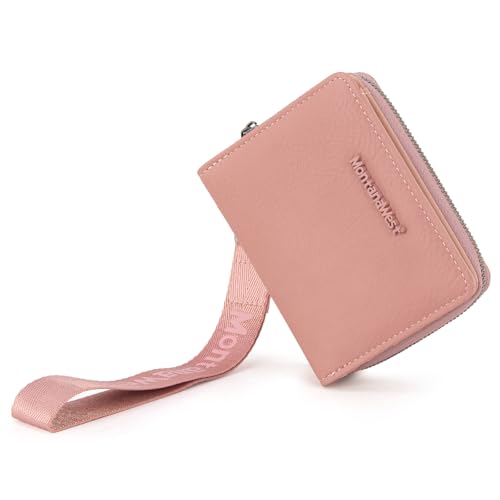 Montana West Small Wallet for Women Female Ladies with a Detachable Wristlet Women's Wallet with Rfid Blocking Lining Minimalist Lightweight & Easy to Carry - color: Dark Pink