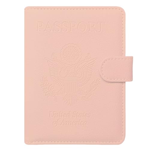Passport Holder Cover, ACdream Protective Premium Leather RFID Blocking Wallet Travel Case for Passport/Credit Card/Air Ticket, - color: Pink*