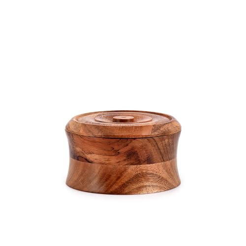 Jewellery box Acacia Wood Vintage Style Treasure Box Storage Organizer Trinket Keepsake Chest (5" x 5" x 3")