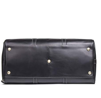 Large Duffel Luggage leather Travel Bag Duffel bag Gym Bag Airplane cabin Approved Carry On Overnight Leather Weekender Mens Duffle Bag For Men and Women 22 Inch (Black)