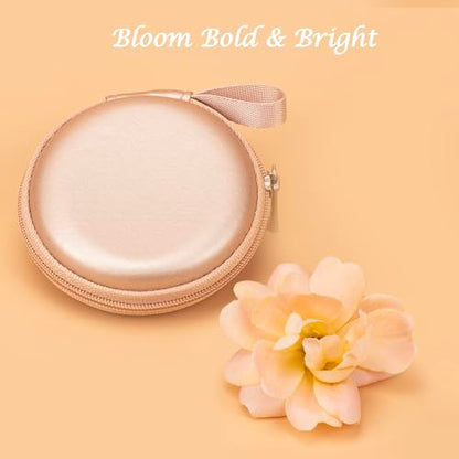 Ginsco Mini-Portable Hard Shell Earbuds Case for Apple EarPods Headphones USB-C Wired Ear Buds/Skullcandy Jib Wired Earbuds, Travel Case for Earphones Earplugs (1, Rose Gold) - color: Rose Gold