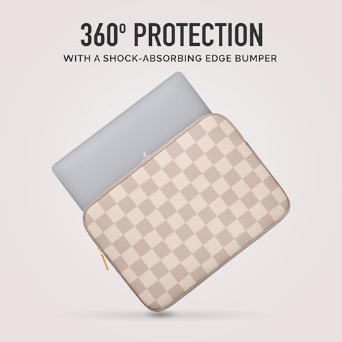 Vandel Slim 17.3 Inch Laptop Sleeve, 17 Inch Laptop Case | Computer Sleeve, Chromebook Cover Bag for HP, Dell, Lenovo, Asus, Acer, MSI Notebook - color: a. Neutral Checker, size: 17 Inch